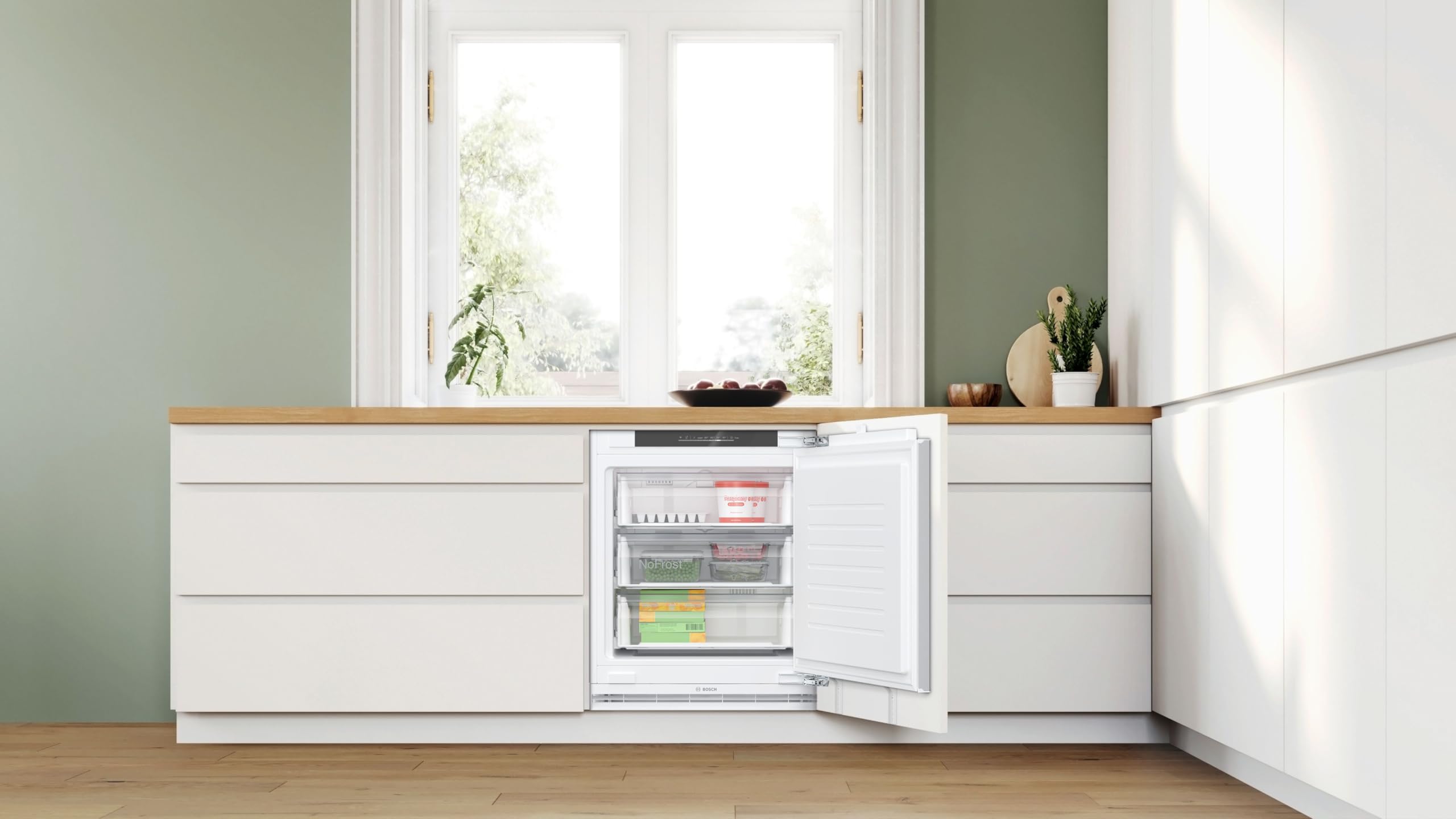 Bosch Serie 6 Smarter Unterbau Gefrierschrank 82 x 59.8 cm 85 L GUN21ADE0 | Made in Germany, NoFrost nie wieder abtauen, SoftClose sanfte Türschließung, SuperFreezing Schnellgefrieren