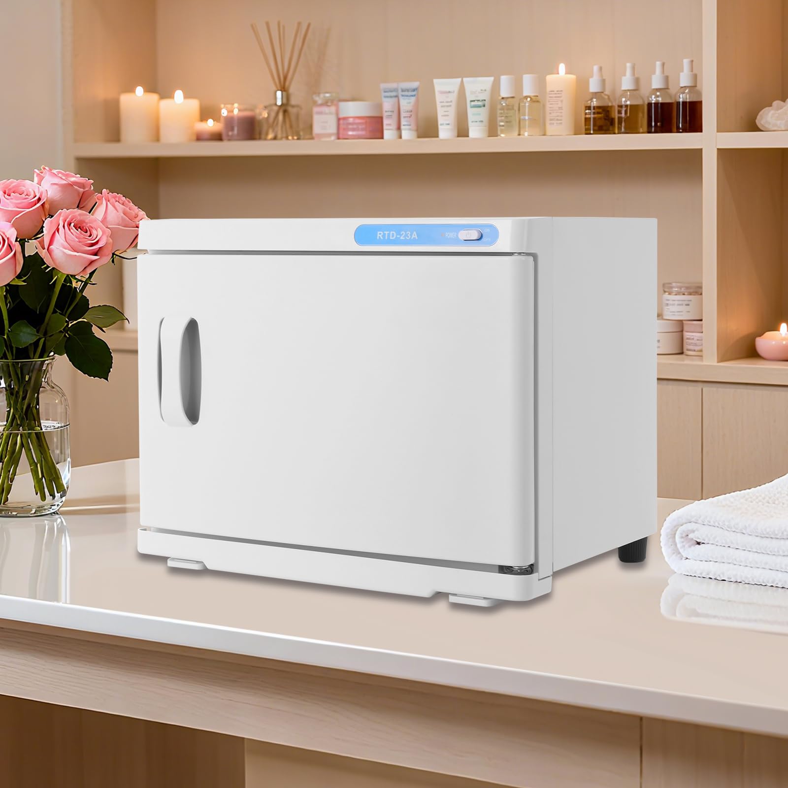 Handtuchwärmer, 200W Handtuchheizschrank, 23L Kapazität (Weiß) | Elektrischer Handtuchwärmer, Edelstahl, desinfizierend, über 70°C, freistehend, für Salon, Hotel, Zuhause