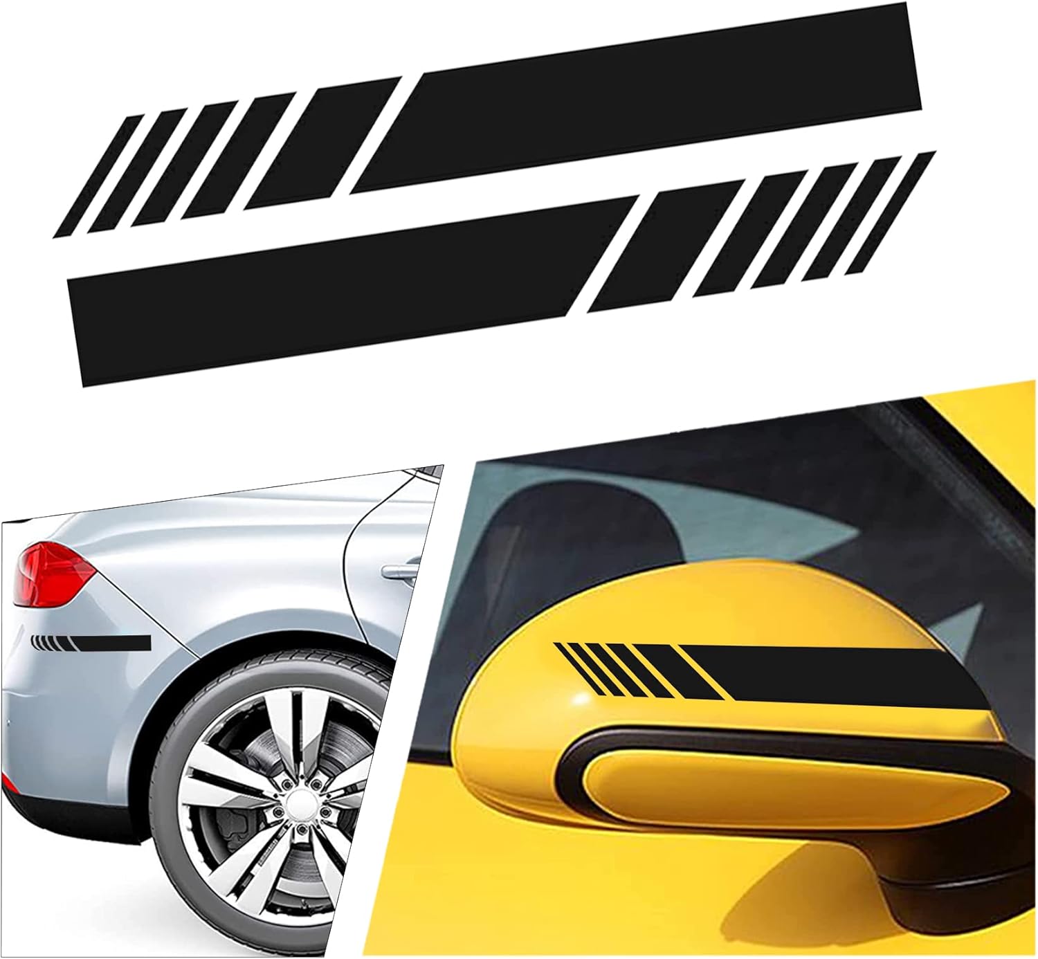 1 Pair Car Rear View Mirror Stickers, DIY Car Body Sticker Side Decal Stripe Decals