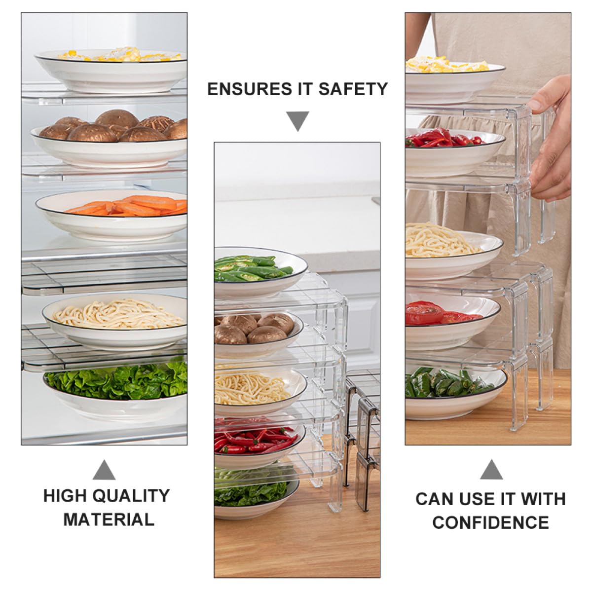 Alipis Set Organizer Per Frigorifero Contenitori Impilabili Per Frigorifero Ripiano Portaoggetti Rimovibile Per Casa E Cucina