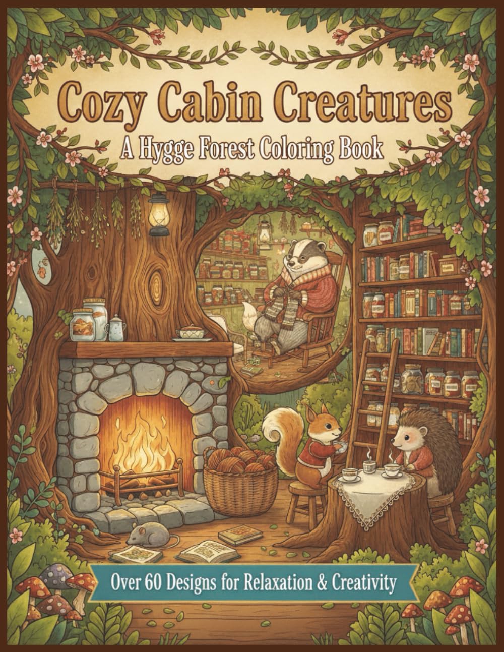 Cozy Cabin Creatures: A Hygge Forest Coloring Book