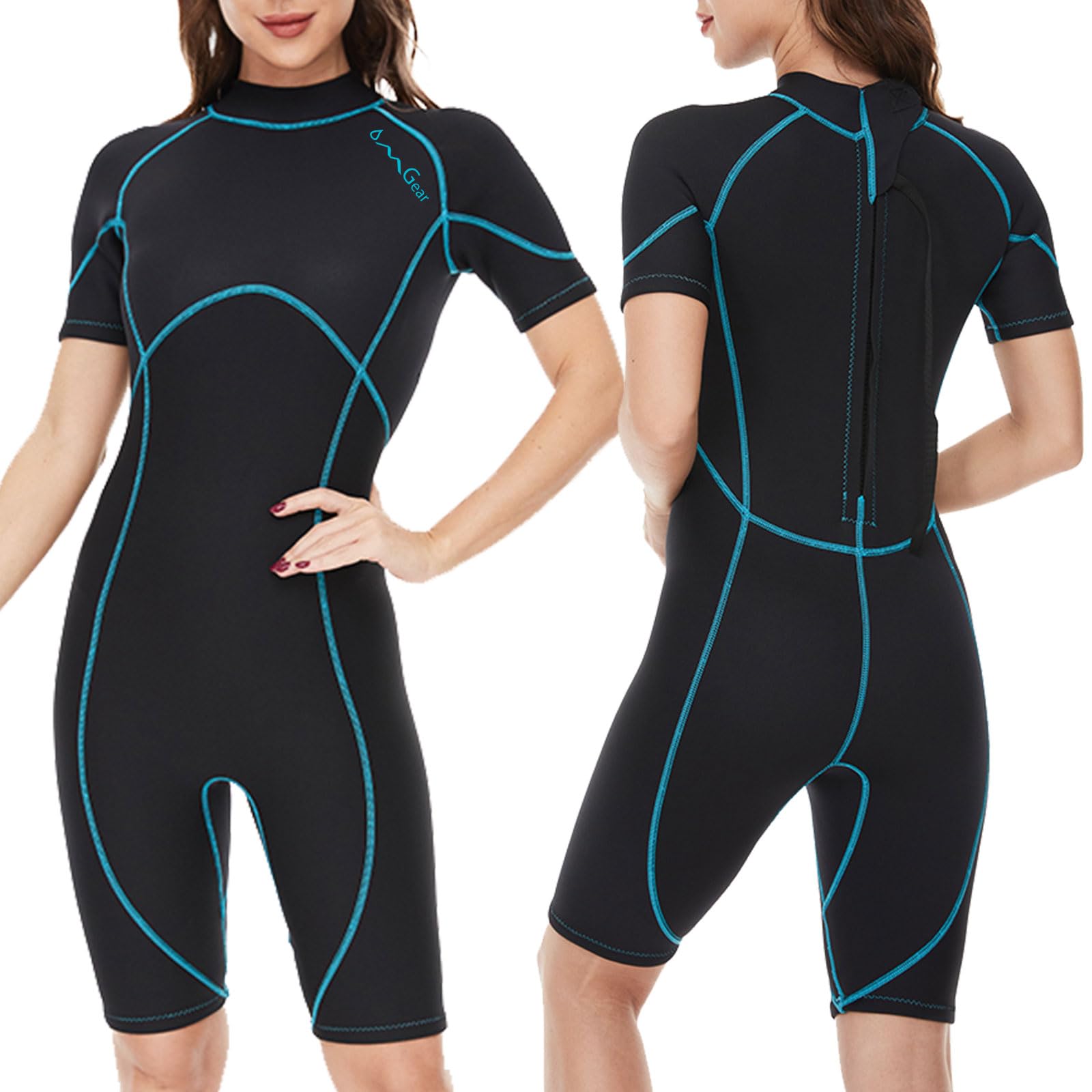 OMGear Wetsuit Women Men 2mm 3mm Neoprene Dive Wet Suit for Cold Water Short/Full Body Thermal Swimsuit for Adults Snorkel Suit for Snorkeling Scuba Diving Swimming Surfing Spearfishing