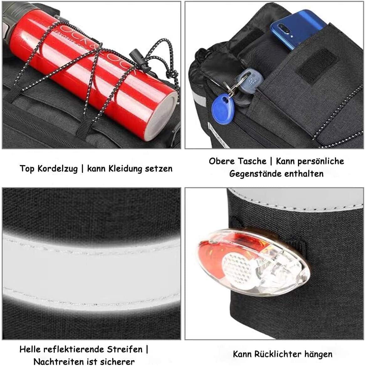Borsa Posteriore Bici - per rastrelliera Portapacchi da Bici, Borse a Trunk Isolata Impermeabile Portapacchi Bagagli Borse Multi Funzione Borsa per Il Viaggio in Bicicletta,38 * 16 * 15,5 cm