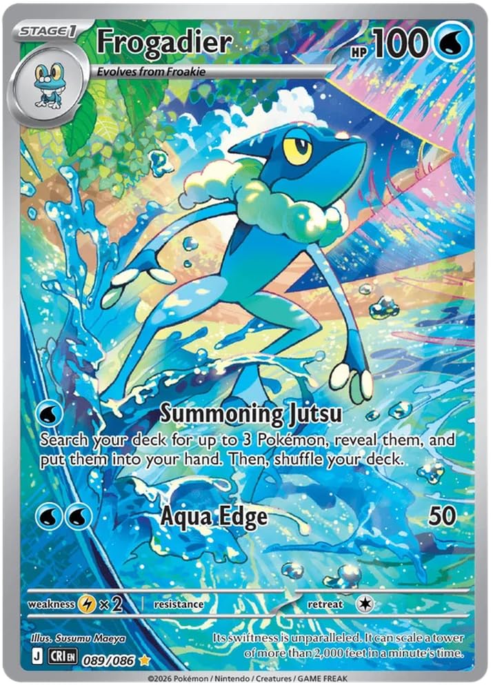 Frogadier 089/86 Illustration Rare Pokemon Card | Mega Evolution Chaos Rising | ME04 | Titan Authenticated