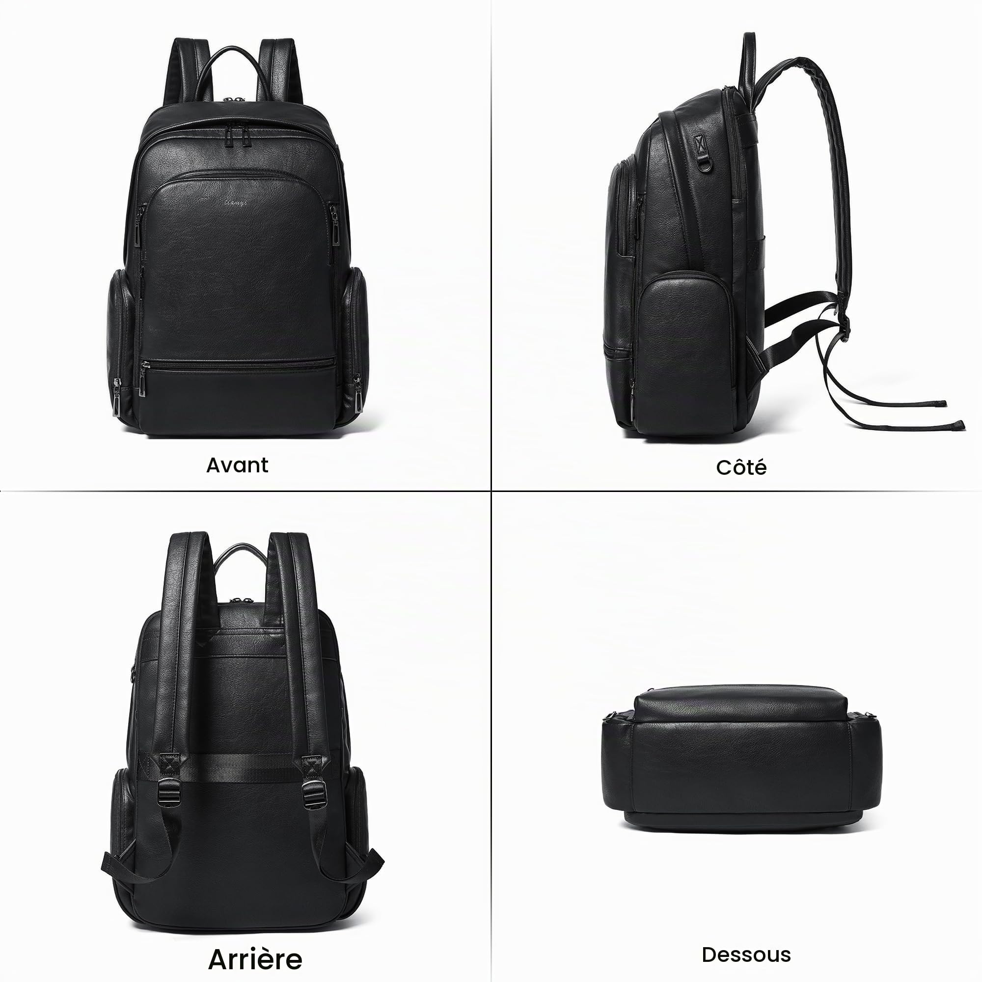Sac à dos en cuir pour femme, sac à dos pour ordinateur portable de 15,6", sac à dos élégant, sac à dos pour le travail, les voyages, l'université