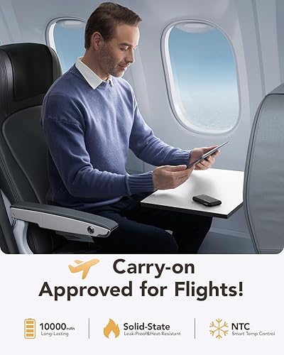 Miniatura 9 de Cargador portátil, banco de energía más delgado de 10000 mAh, 5 V3 A, batería de carga USB C de entrada y salida de alta velocidad, cargador externo