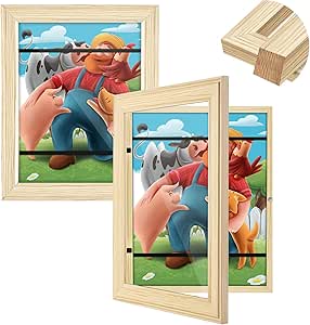Kids Artwork Frames Changeable, [2Pack] [Solid Wood] Kids Art