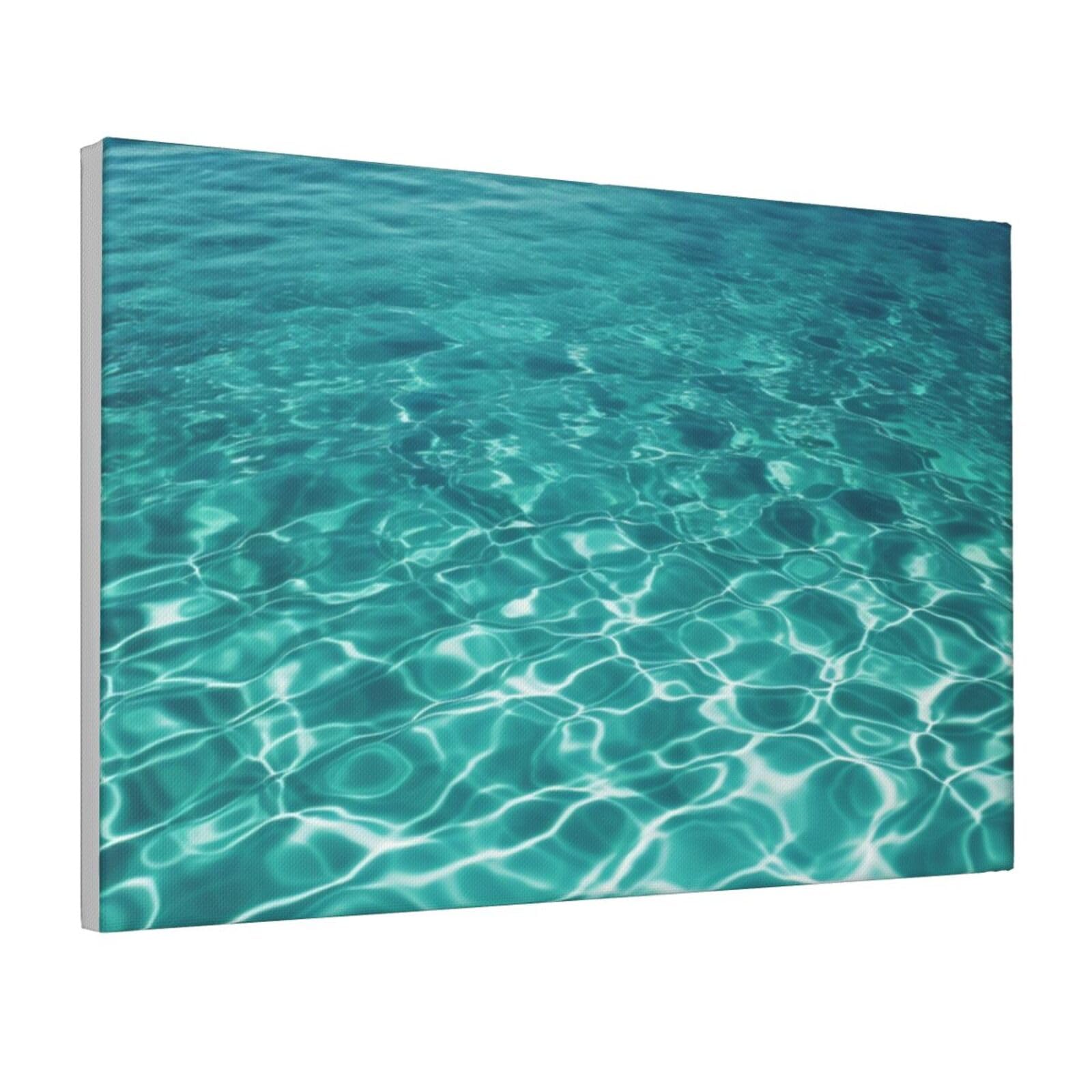 Framed Wall Art for Living Room Art Work, Blue Aqua Pool Water Picture Prints Modern Office Wall Paintings Poster Aesthetic Wall Decorations for Home Decor Ready To Hang 16"x24"