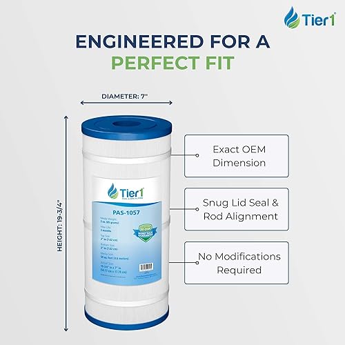 Miniatura 7 de Tier1 Cartucho de filtro para piscina y spa  Reemplazo para Hayward Star Clear C500, FC-1240, Pleatco PA50, C-7656, Pentair Purex CF-50 y más