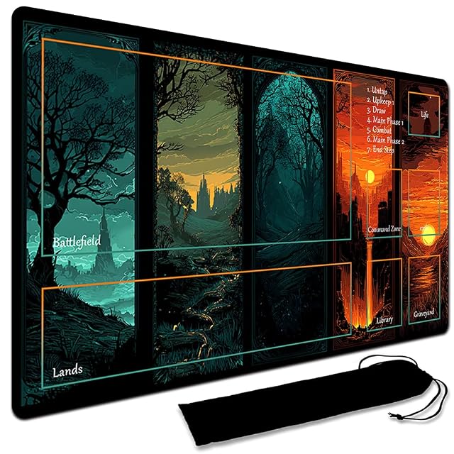 Alfombra de juego MTG, con funda negra de almacenamiento de tamaño 60 x 35 cm
