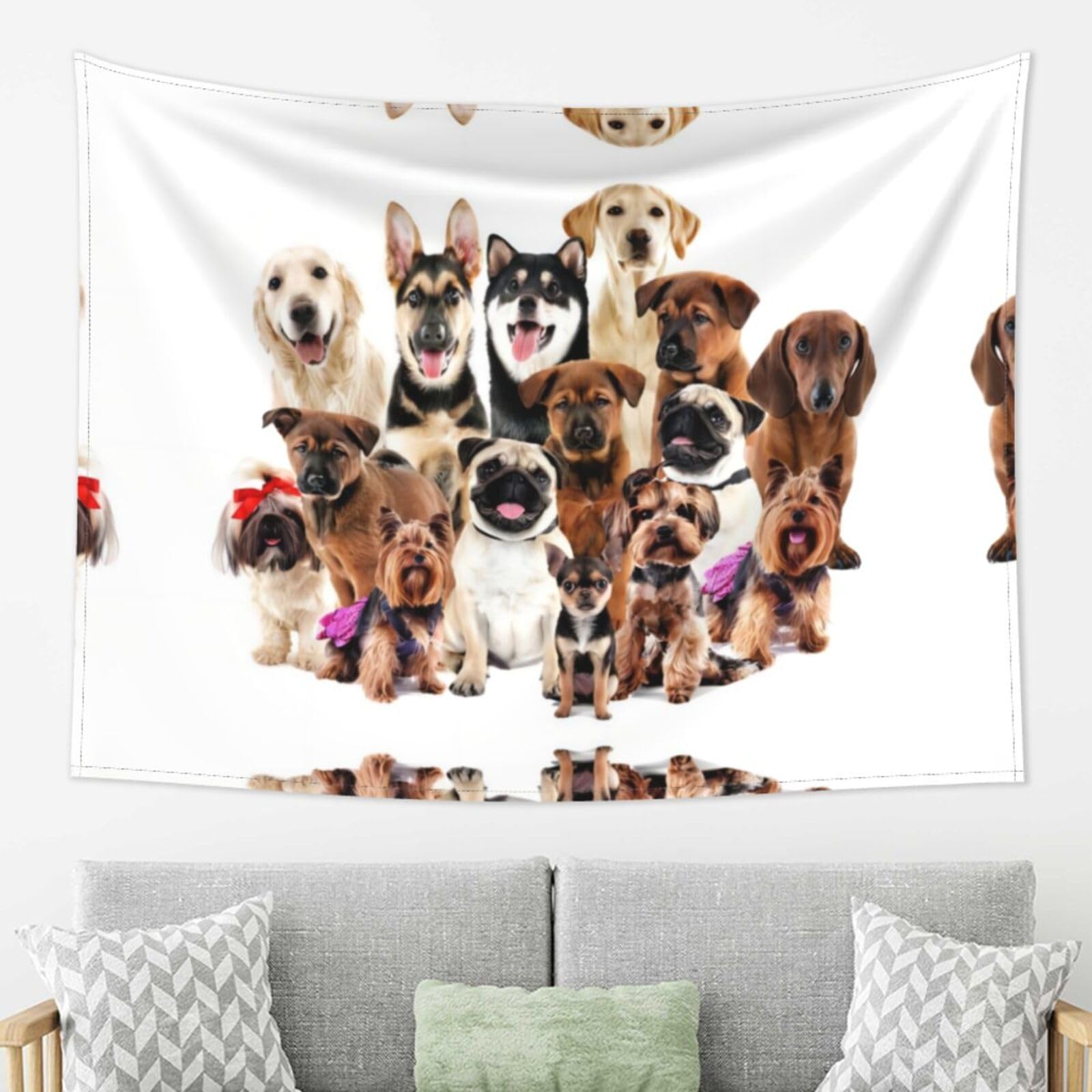 LPLSNWS Wall Tapestry for Living Room, 80x60 Inches, Animal Dog Print
