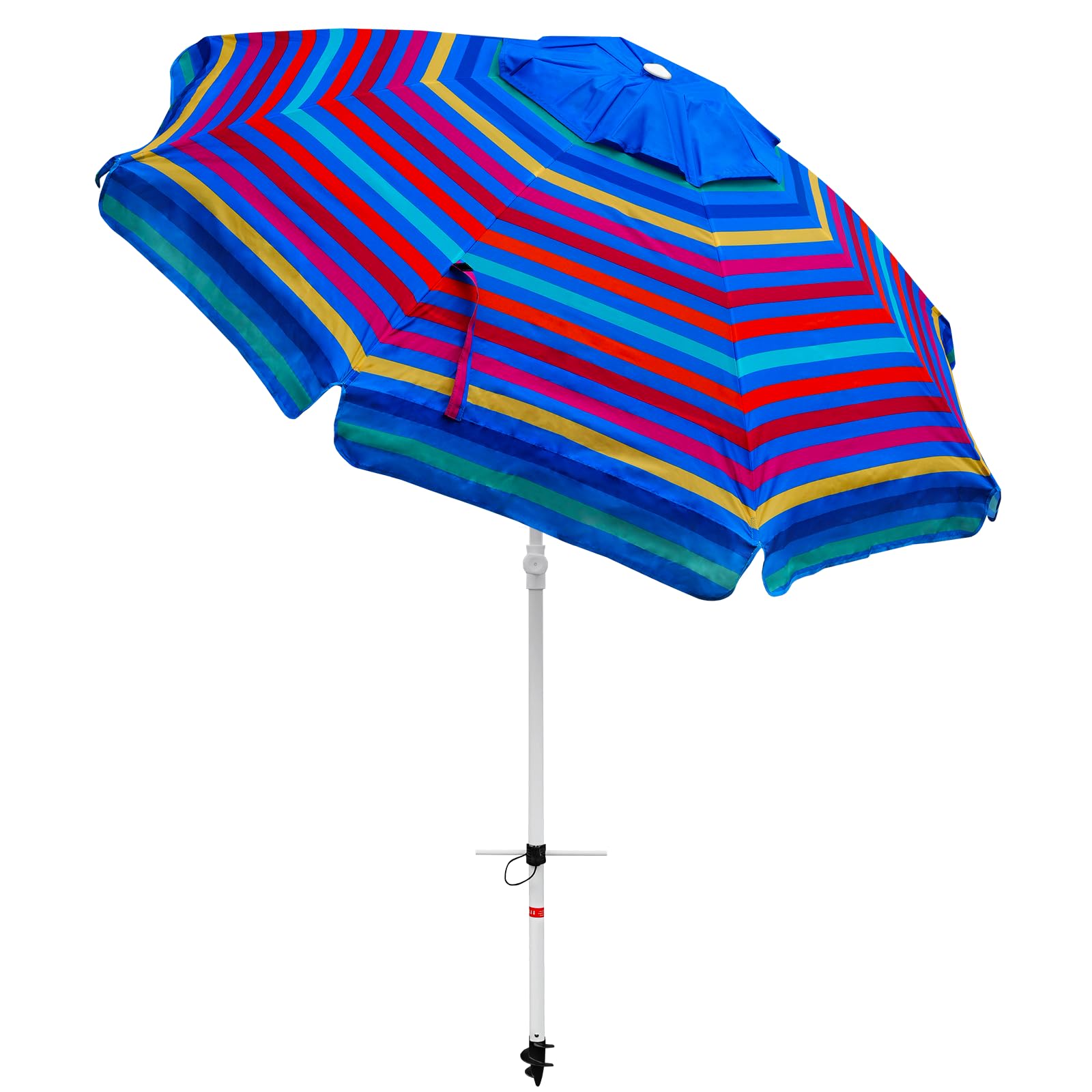Abba Patio 7ft Beach Umbrella with Adjustable Tilt, UPF 30+ Protection, Carry Bag, Heavy Duty Outdoor Sun Shade for Pool, Garden, Patio and Beach, Colored Stripe : Patio, Lawn & Garden