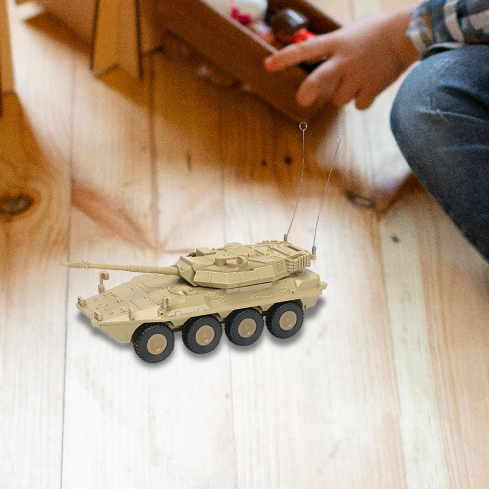 Menolana Tank Model Toy Building Kit Sand Table Decor Tabletop Decoration Birthday Gift for Adults Kids Armored Vehicle 1:72 Scale, Yellow — view 2