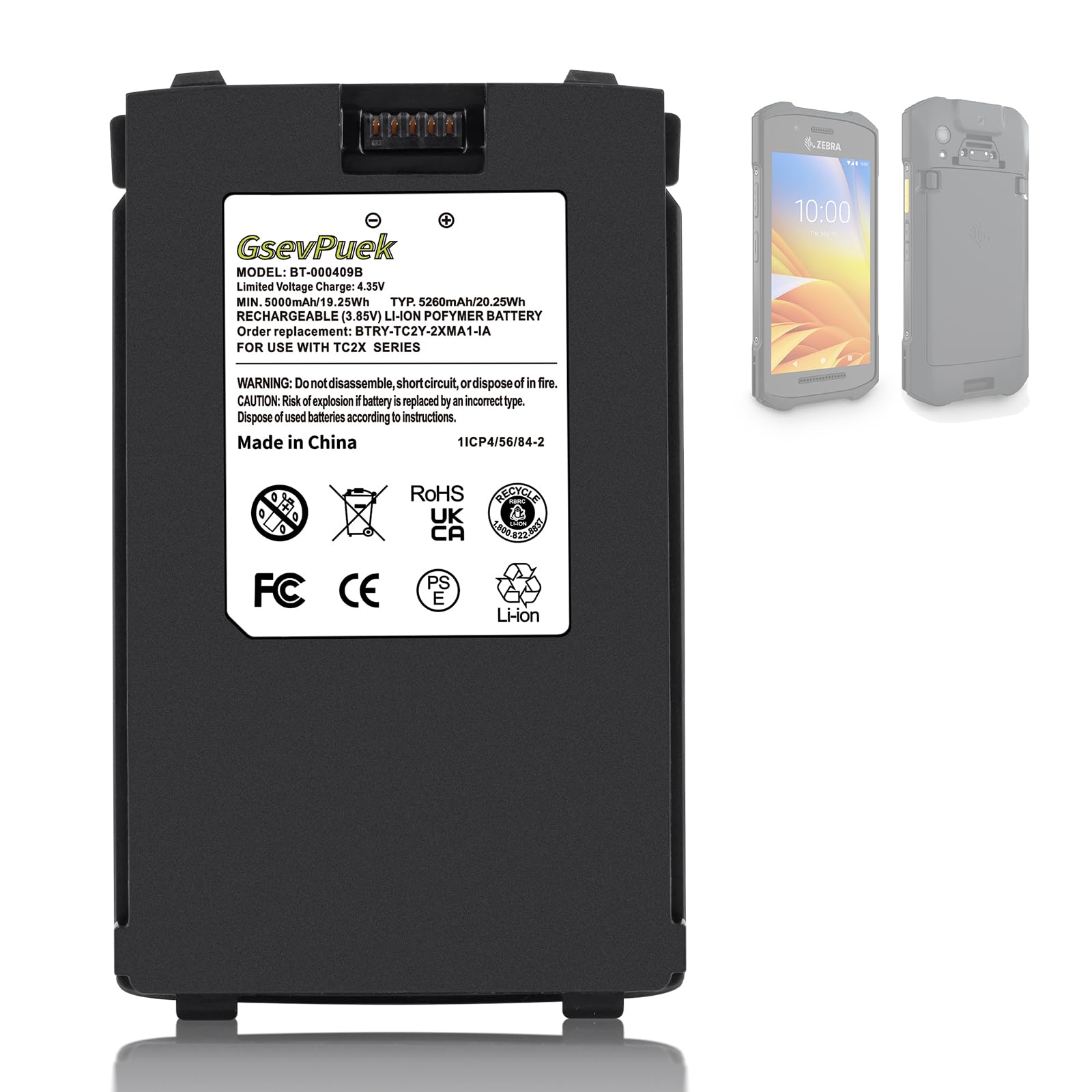 Amazon.com: GsevPuek 5260mAh TC26 Scanner Battery Replacement,for