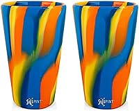 Vista 39 de Silipint Vaso de pinta de silicona de 16 oz – Vaso de silicona reutilizable irrompible sin BPA – Flexible apto para lavavajillas, microondas