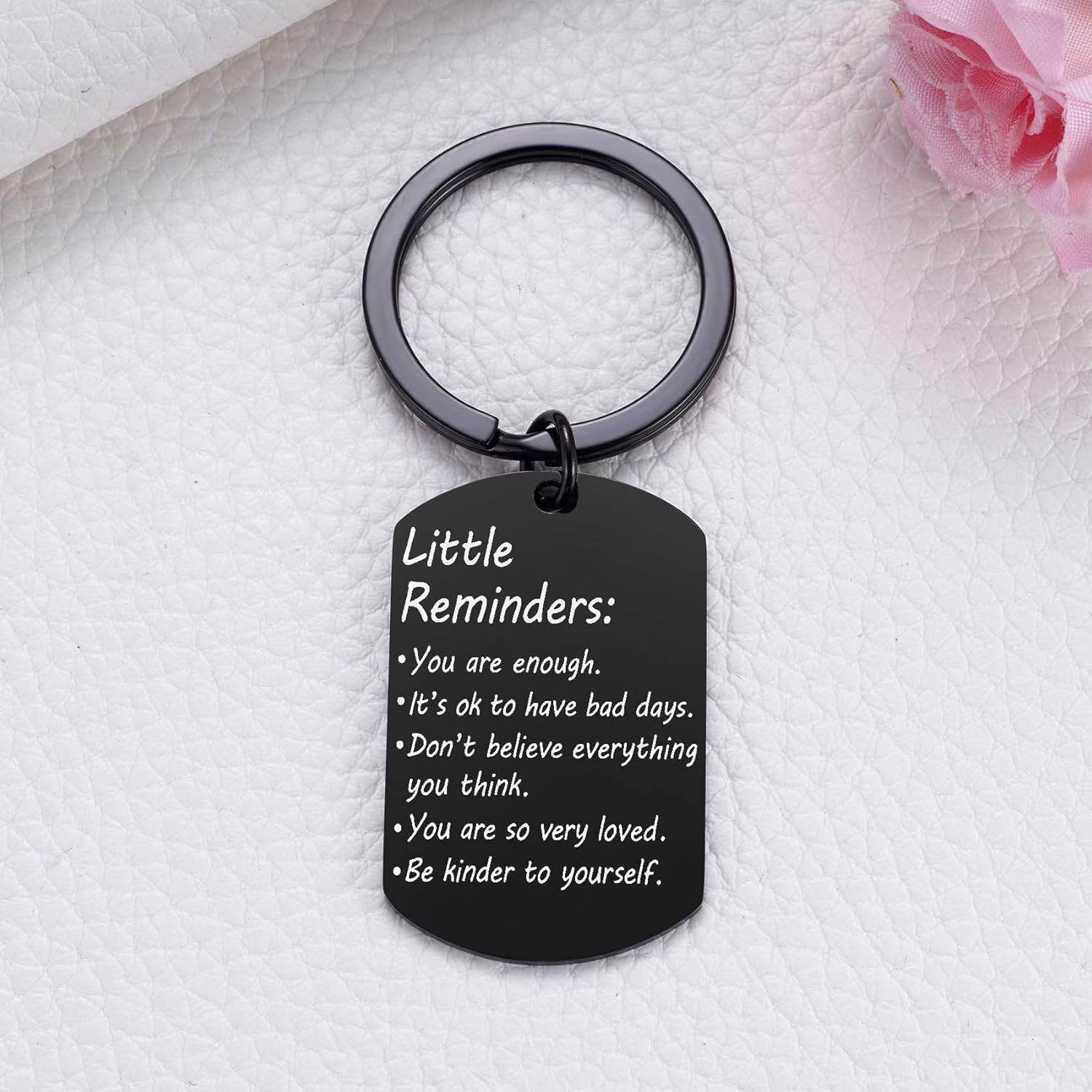 Little Reminders Keychain, Mental Health Gift, You Are Enough Key, Daily Affirmation Inspiration Uplifting Quotes, Self Love - Image 5