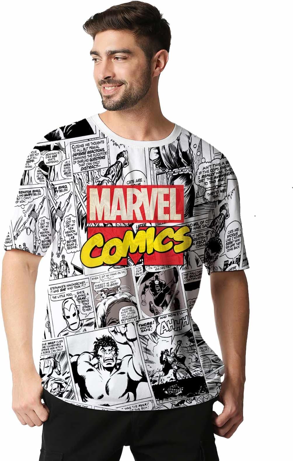 Wear Your Opinion Official Marvel Merchandise Oversized Printed T-Shirt for Men
