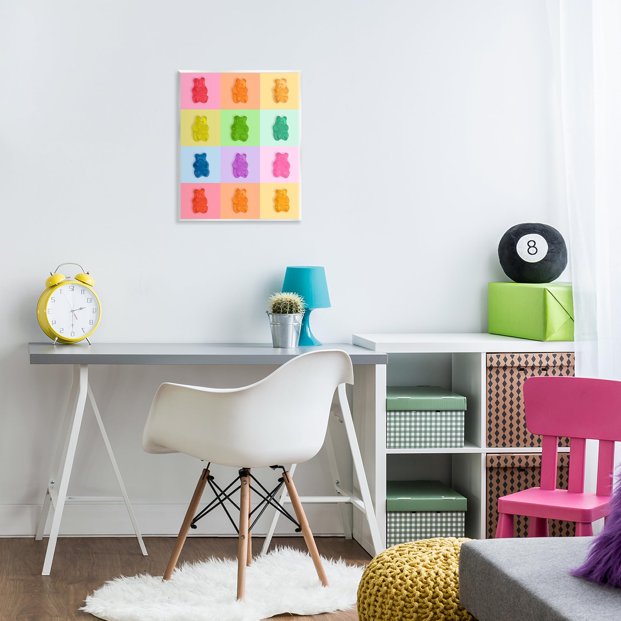 Placa de pared con diseño de oso de gomitas de arcoíris, 27,9 x 35,5 cm