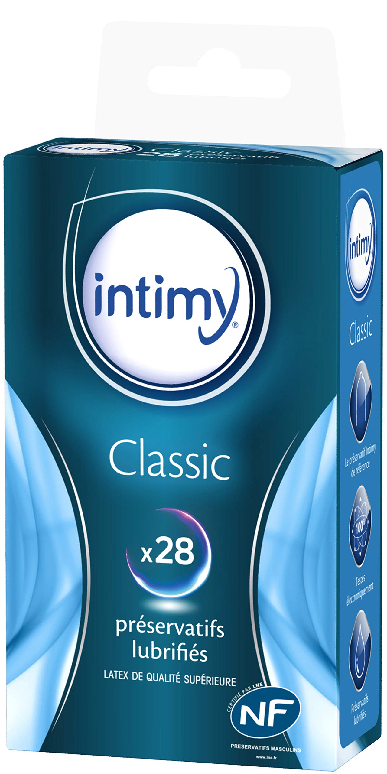 INTIMY 28 Preservatifs Classic Homme Lubrifies Plaisir, Confort