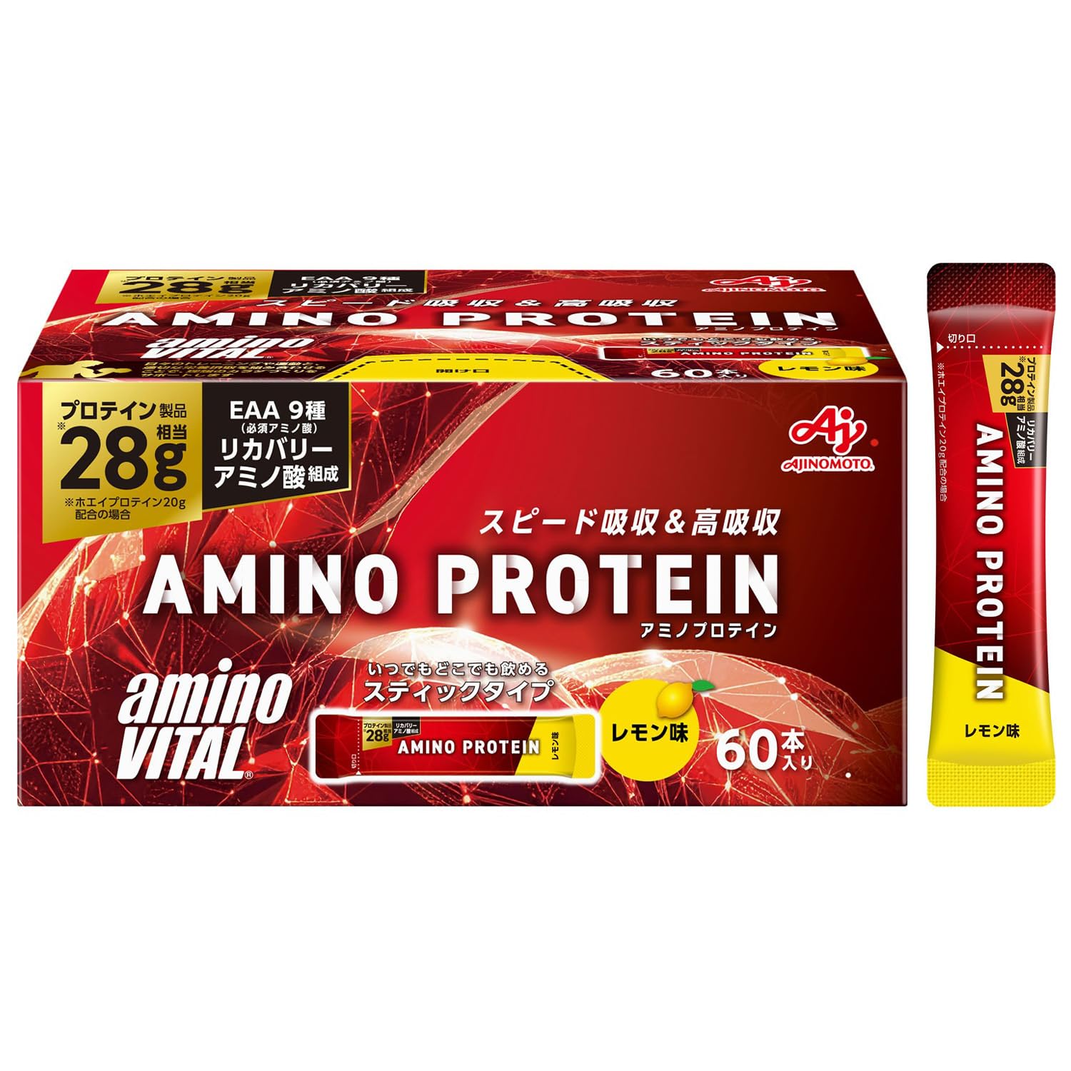 Amazon.co.jp: アミノバイタル 味の素 アミノプロテイン 粉末 レモン味