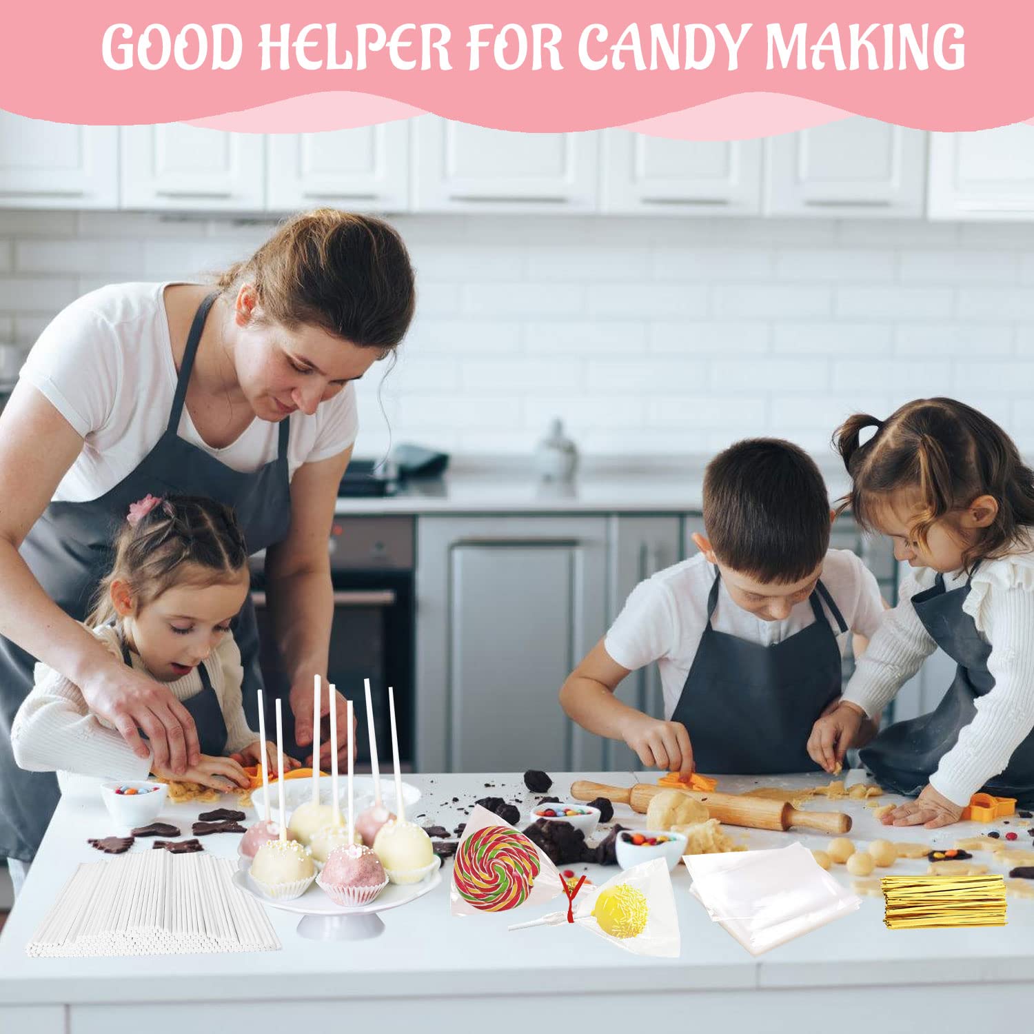 600 Pezzi Set Per Cake Pops - Bastoncini, Sacchetti E Fili | Per Feste, Matrimoni E Decorazioni - Foto 8