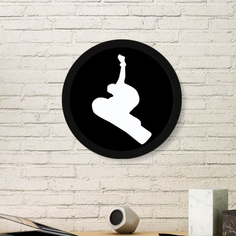 Planche à roulettes sport sticker mural rond noir cadre photo déco