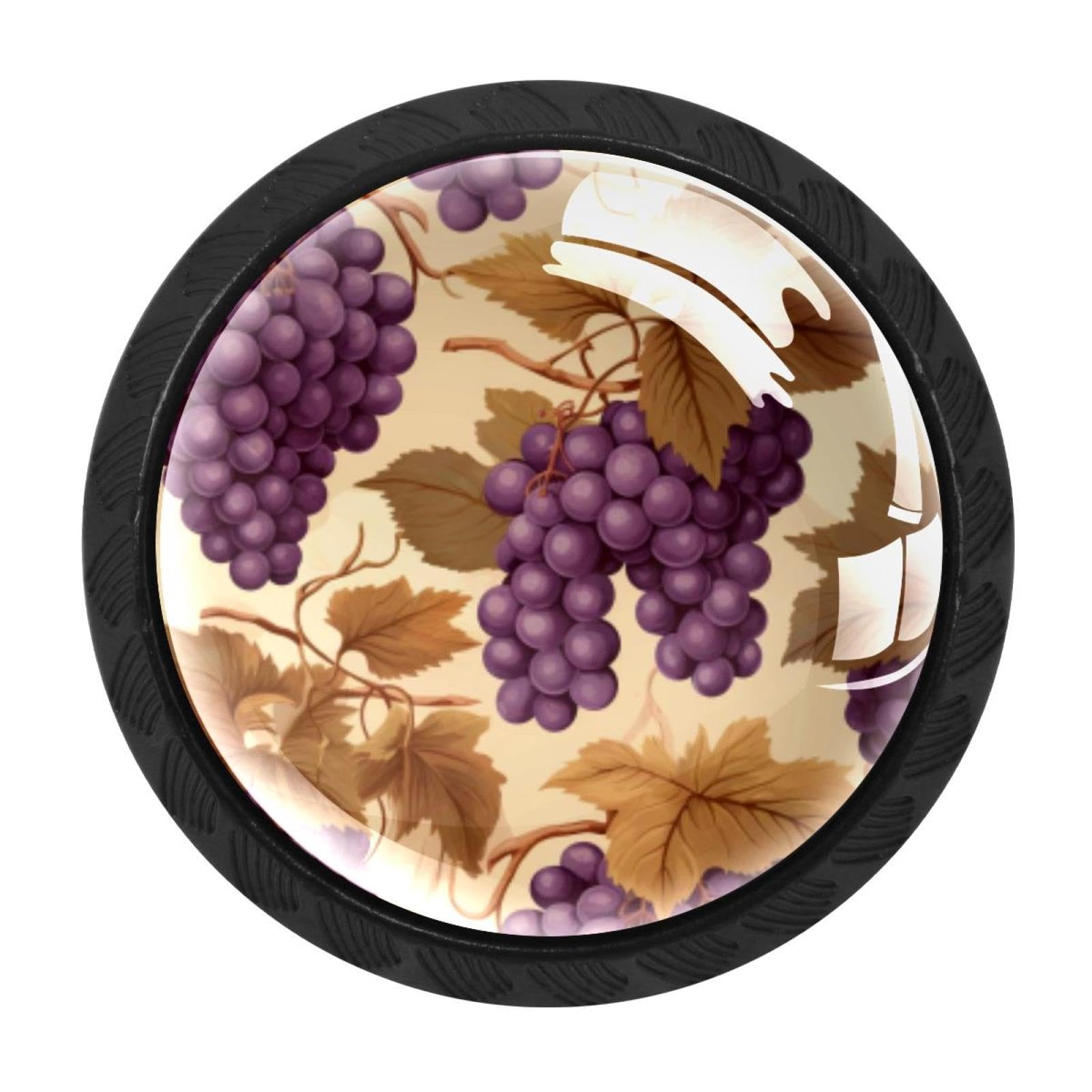 CHENZZZZ 4 Pieces Kitchen Cabinet Drawer Dresser Door Knobs Pulls Handles, Thanksgiving Grape