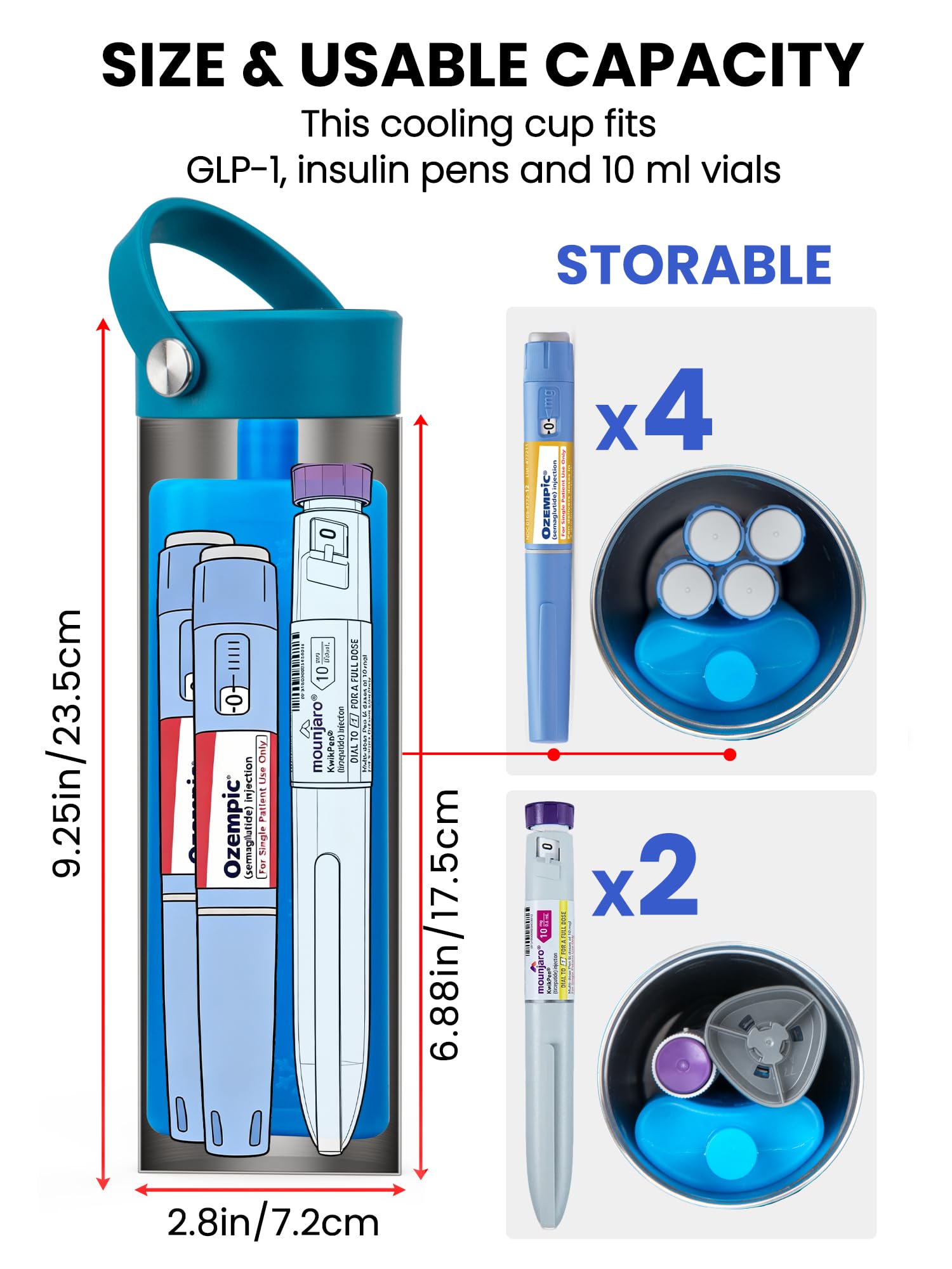 SUNMON Wiederaufladbare Insulin Kühltasche, Reiseetui für GLP-1 Pens