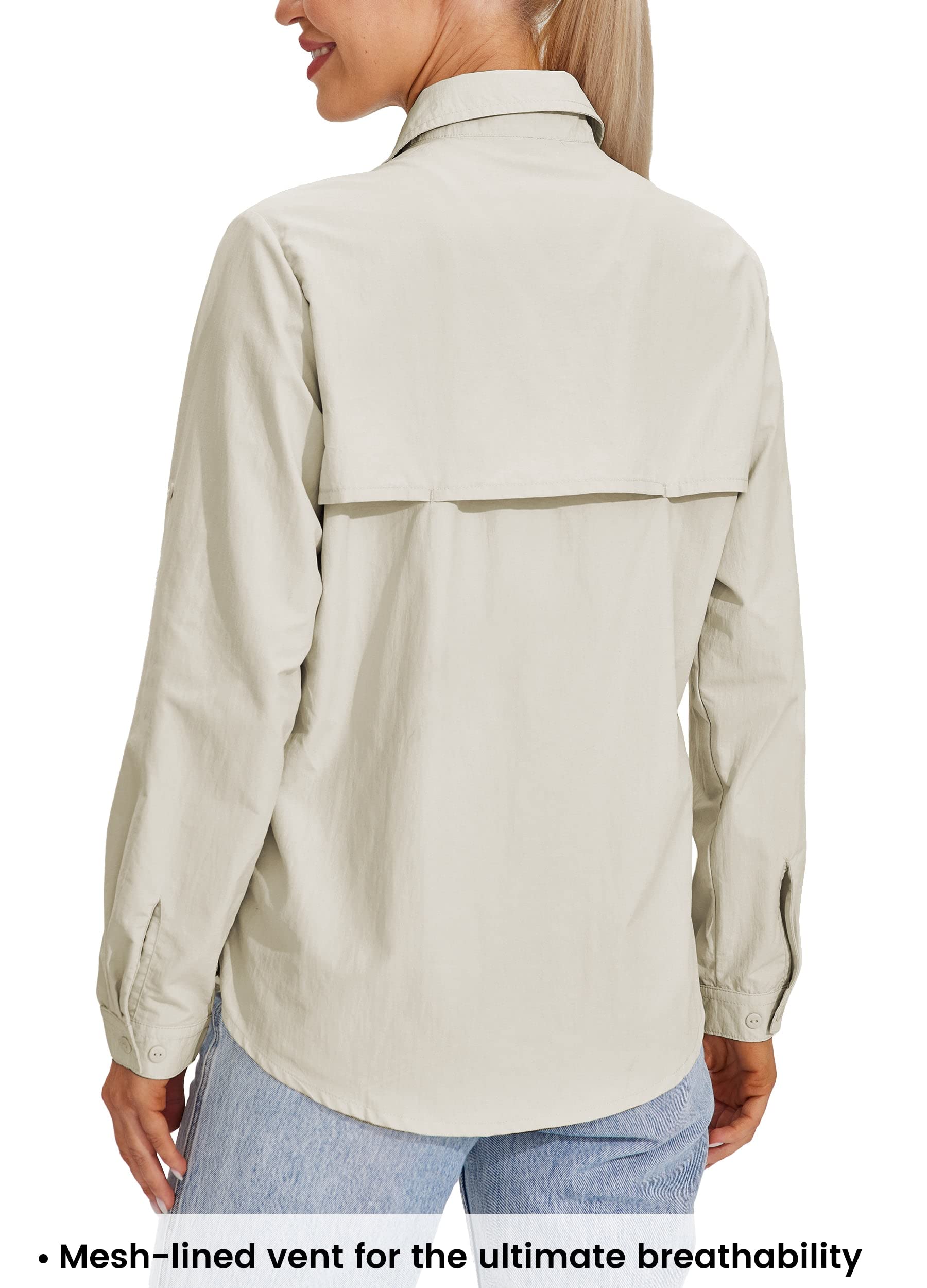 WILLIT Maglietta da donna UPF 50+, protezione solare, maglietta a maniche lunghe, da trekking, Safari Angel Shirts SPF, asciugatura rapida, per escursioni, attività all'aria aperta