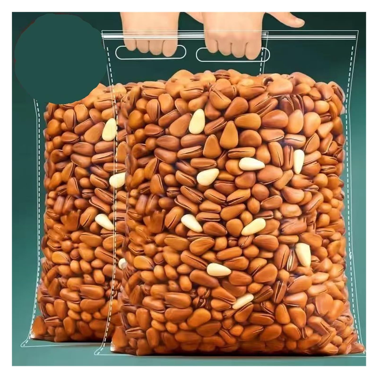 Piñones de piel fina y granos grandes, frutos secos a granel, snack(500g)