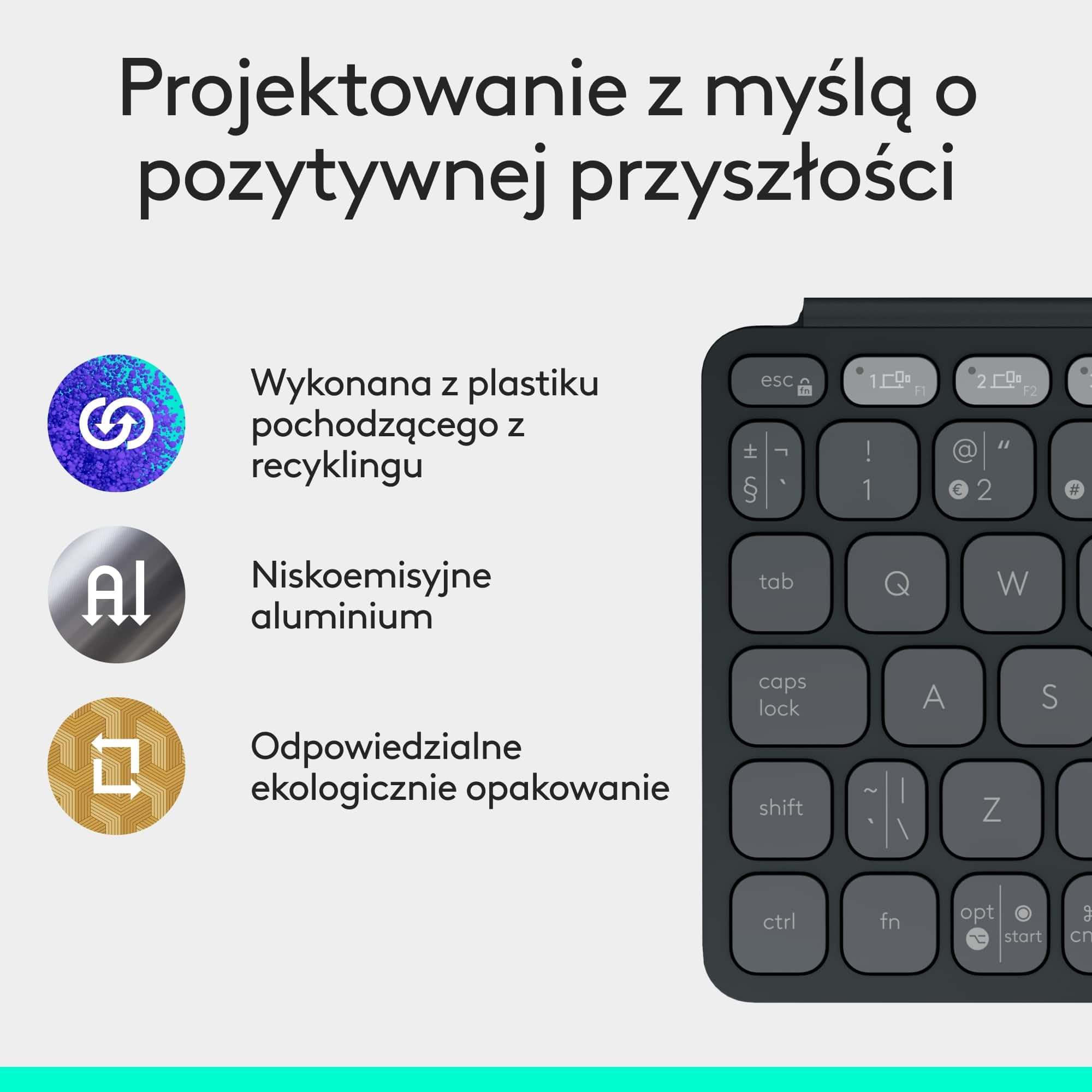 Logitech Keys-To-Go 2, przenośna klawiatura Bluetooth do tabletu z wbudowaną osłoną, smukła, bezprzewodowa do systemów Windows, Android, Linux, iPad, iPhone, Mac, Apple TV, QWERTY US INT'L - Grafit