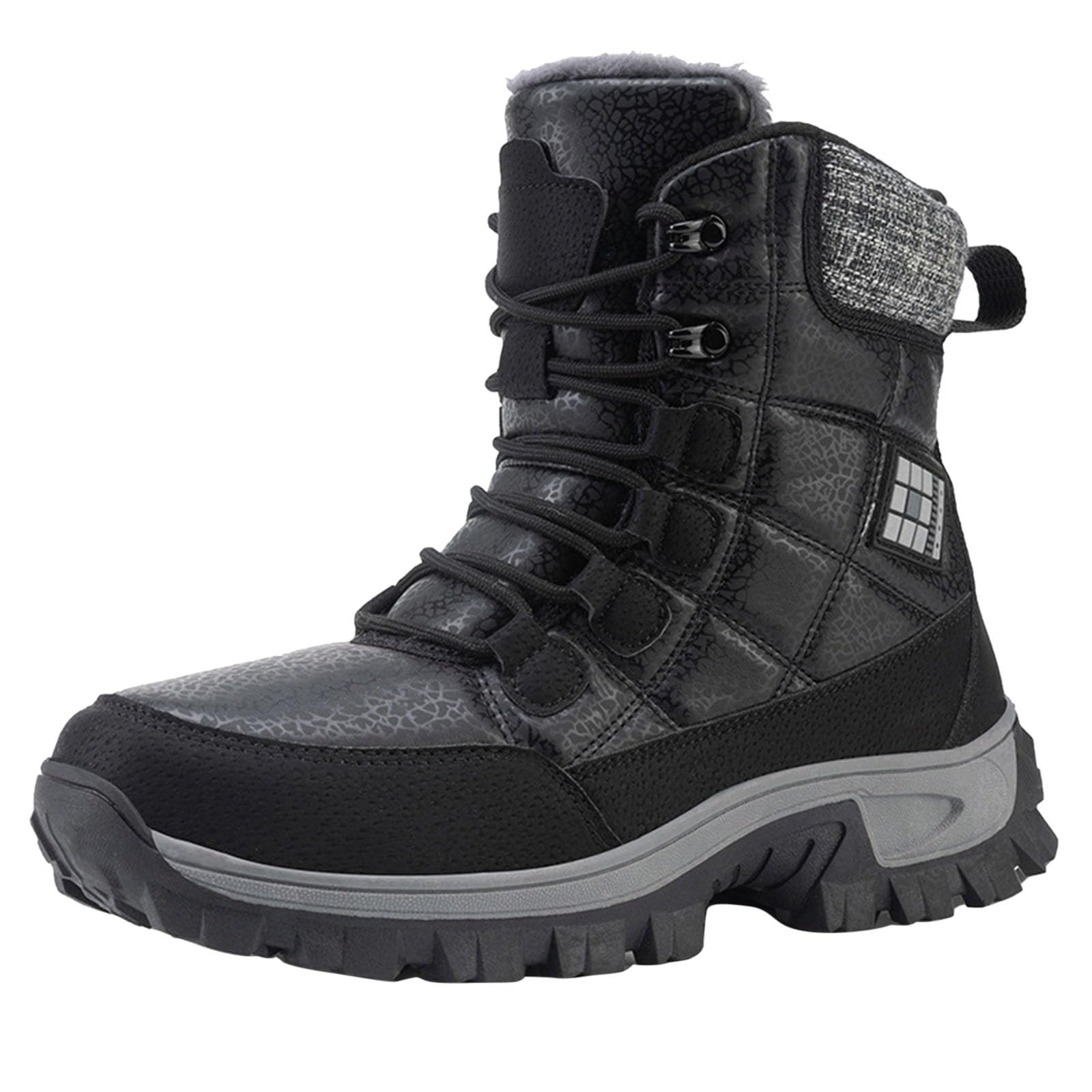 Bottines D'Hiver Pour Femme - Bottes De Neige Imperméables à Lacets - Cuir Chaud, Semelle Anti-Dérapante - Confort Pieds Larges - Idéal Promenade, Shopping, Froid