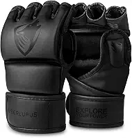 Luvas MMA Liberlupus, luvas UFC para homens e mulheres, luvas de Kickboxing com palmas abertas, luvas de boxe para saco de pancada, Sparring, Muay Thai, MMA, Preto, Small-Medium