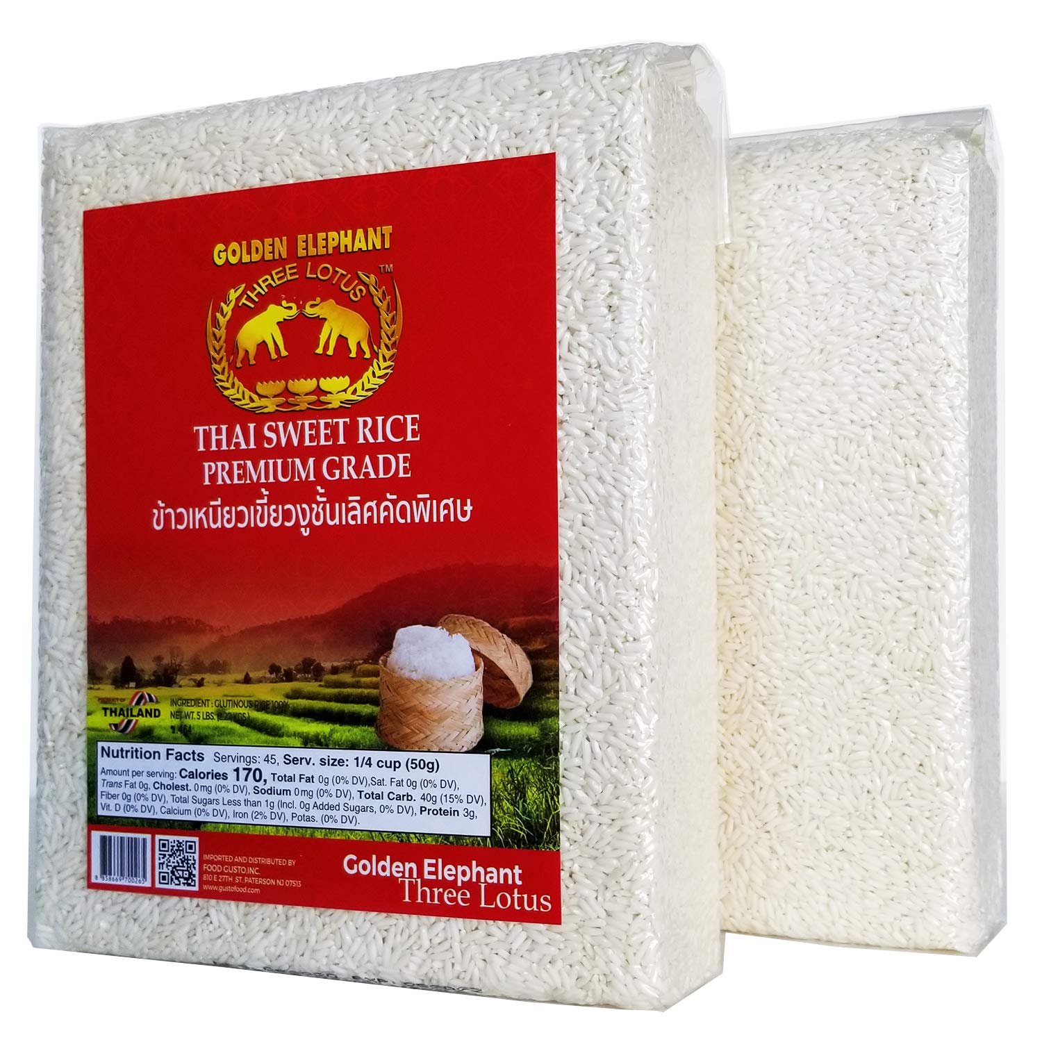 " Thai Sweet Rice ( Sticky Rice ) 5 lbs Premium import Grade