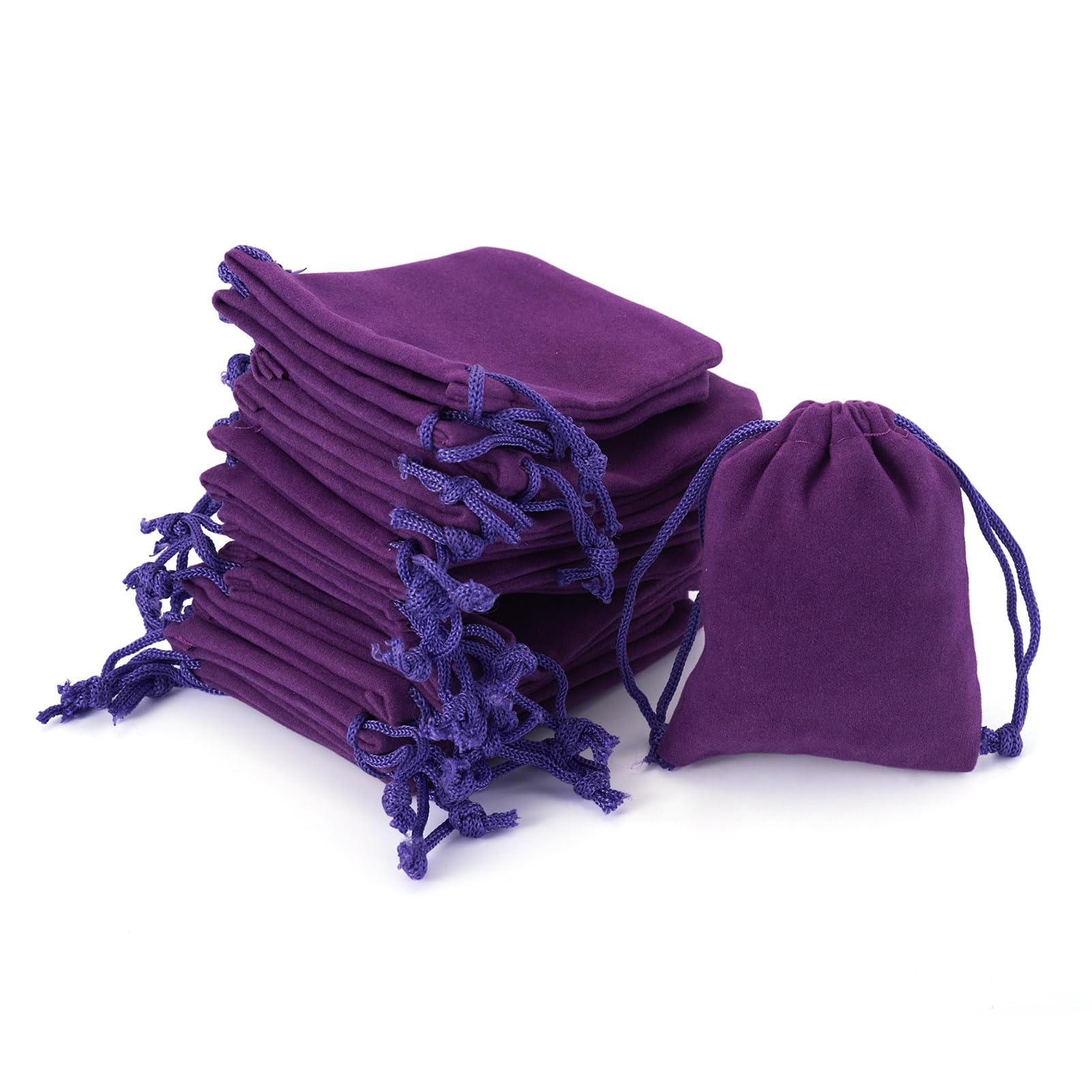 Cheriswelry 20Pcs Velvet Drawstring Bags Soft Dark Purple Velvet Jewellery Pouches with Drawstring Reusable Rectangle Gift Jewelry Storage Bags for Wedding Party Favors Festival Decor Supplies (9x7cm)
