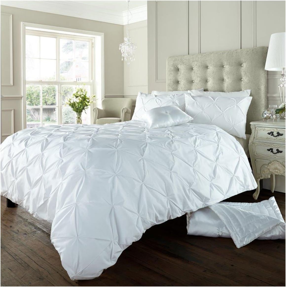 enaaya Pin tuck Duvet Cover Set (ultra soft Microfiber) with Zipper