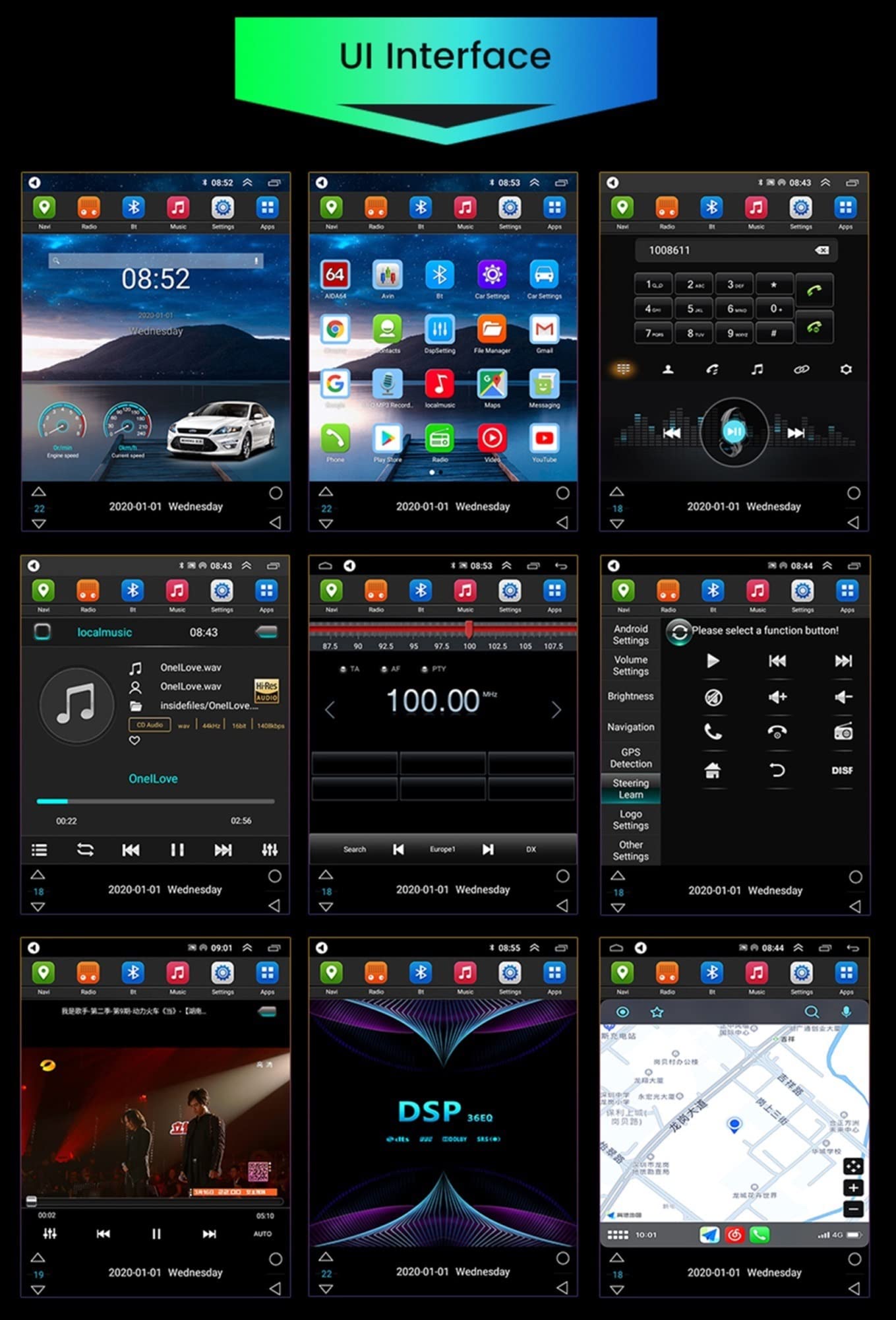 Amazon | Android 10 ステレオGPSナビゲーター 2 Din に適用 三菱 