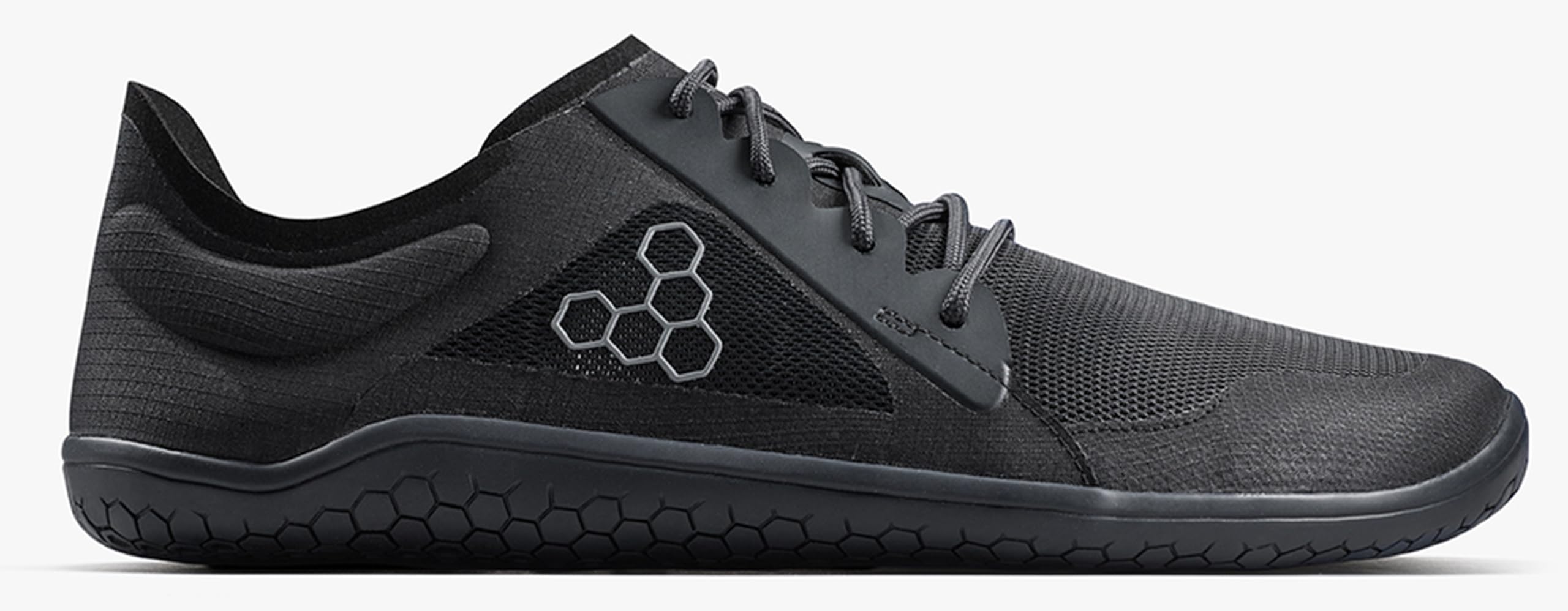 VIVOBAREFOOT Primus LITE IV Womens Obsidian (209253-01) Barfußschuhe für Damen, schwarz, Schnürschuhe für den Outdoor-Einsatz, atmungsaktiv, Mesh, für das Fitnessstudio