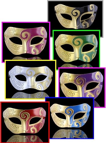 Miniatura 2 de Giveme5 14 máscaras venecianas unisex para mascarada, estilo vintage, estilo jazz, para mujeres y hombres, para disfraz de Halloween, medio