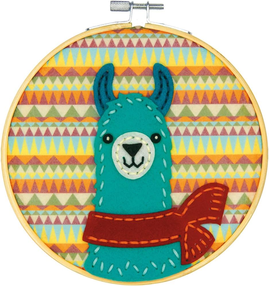 Dimensions Needle Crafts Llama Wool Felt Applique Embroidery Craft Kit, 6''