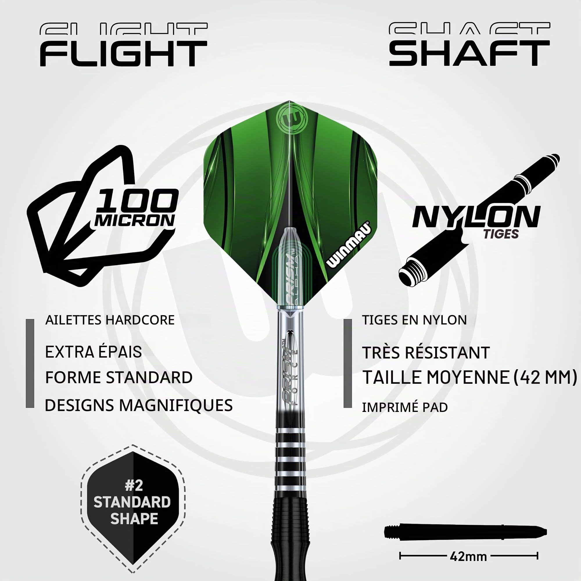 WINMAU Sniper Black 90% - Fléchettes Pointe Acier 24g