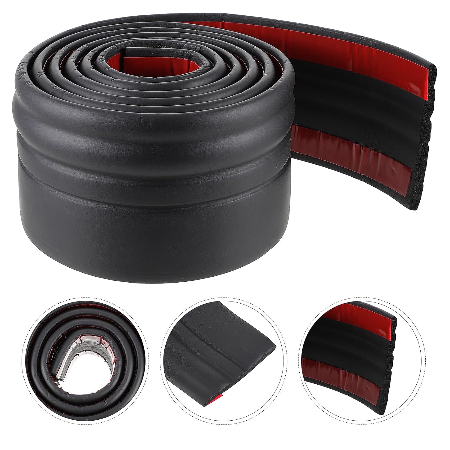 Didiseaon Self Adhesive Baseboard Molding Trim 2 Meters Peel and Stick Wall Base Trim Black 9.8cm Wide Flexible Floor Skirting Board Cover for Living Room Edge Decoration