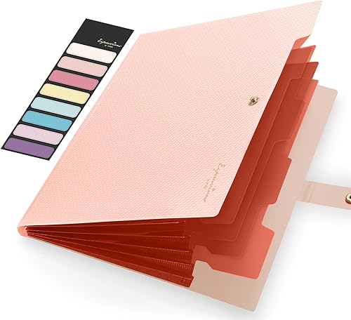 Sooez Lindas carpetas, carpeta de 5 bolsillos con etiquetas, organizador de carpetas de archivos expandible de tamaño carta, carpeta de archivos Sooez Lindas carpetas, carpeta de 5 bolsillos con etiquetas, organizador de carpetas de archivos expandible de tamaño carta, carpeta de archivos