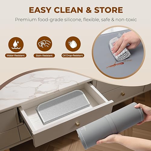 Miniatura 6 de Homelove Tapete de calentamiento de alimentos para fiestas, bufé, bandeja de calentamiento eléctrico de superficie completa con 7 ajustes de