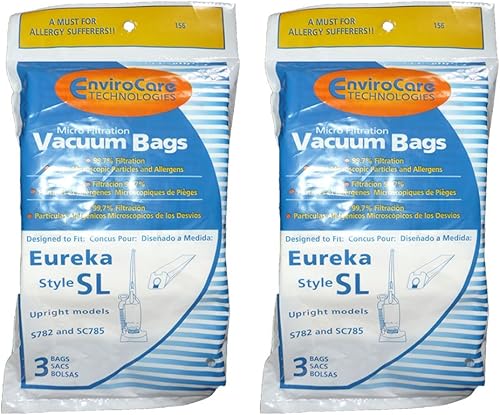 EnviroCare Bolsas de repuesto para aspiradora de microfiltración compatibles con Eureka Electrolux Sanitaire Style SL modelos verticales S782 y