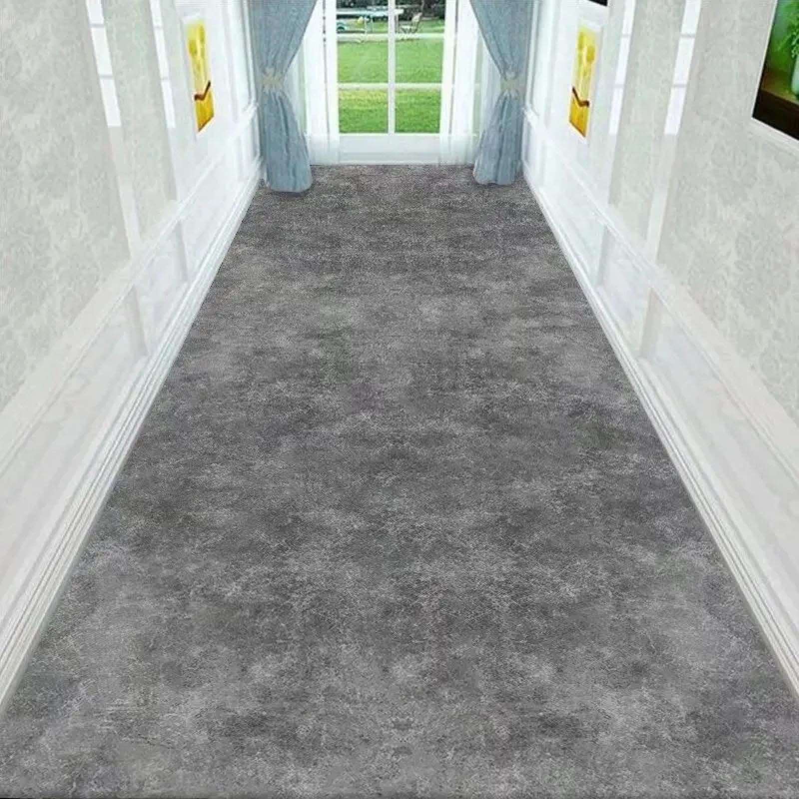 Tapis de couloir long gris moderne 60x110cm paillasson de porte