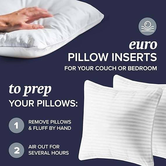 Beckham Hotel Collection Queen Size Bed Pillows & Euro Size Throw Pillows - Sets of 2