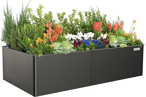 Miniatura 12 de Vego garden Maceta moderna elevada de 17 pulgadas de alto, 42 x 83 pulgadas, maceta de metal pesado grande para árboles, plantas, flores, macetas de