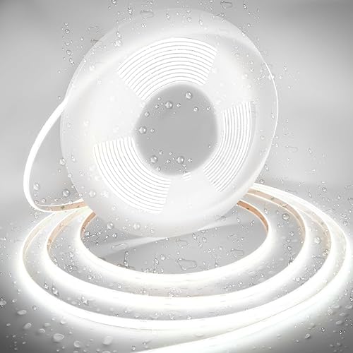 Miniatura 7 de Tira de luces LED COB de 16.4 pies, impermeable, IP68, 2700 K, blanco cálido, para exteriores, 24 V, cinta LED de silicona regulable de alta
