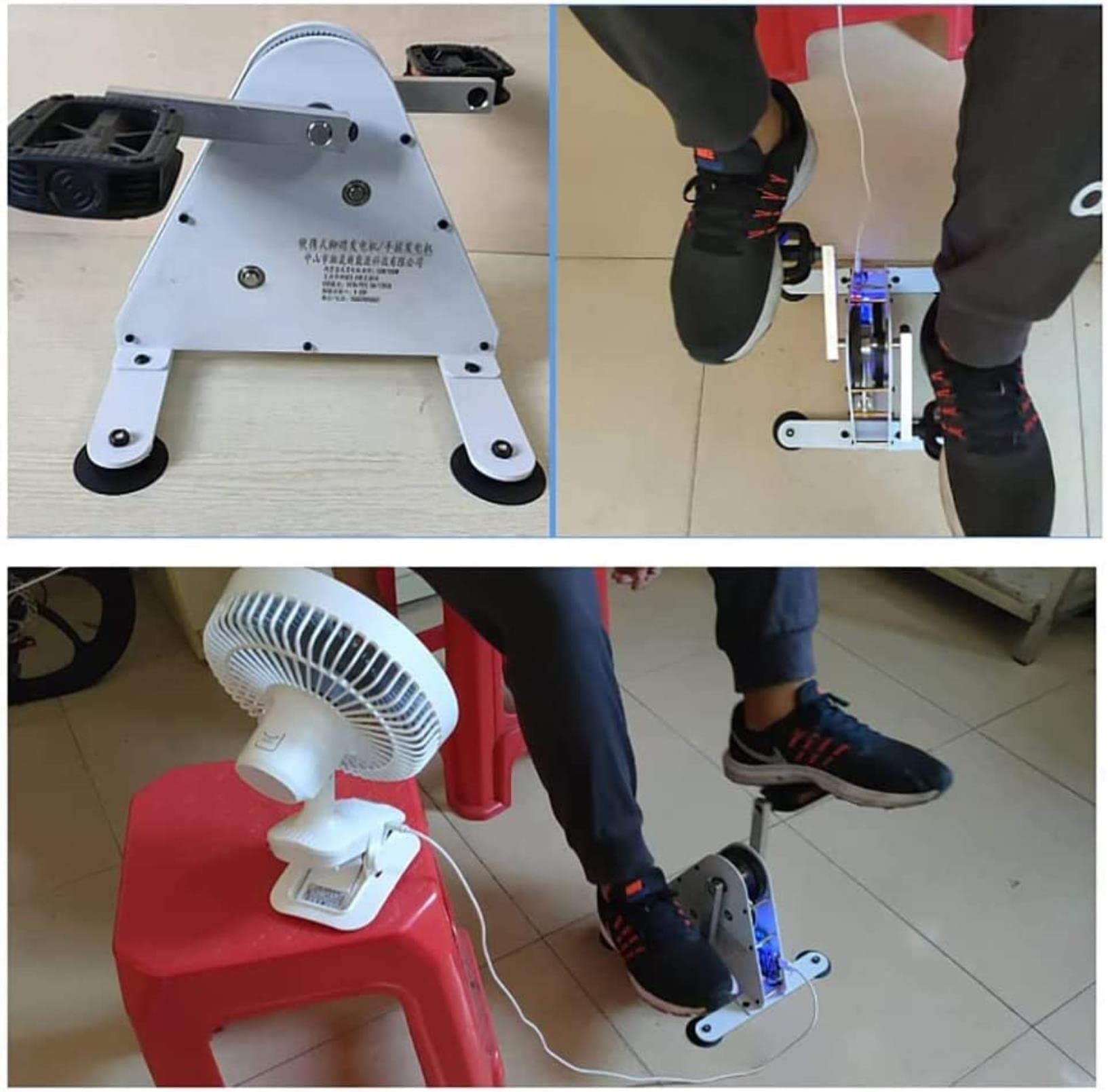 Generatore di pedali portatile, generatore di corrente a manovella da 50 W/100 W, doppia uscita USB a ricarica rapida, alimentatore di emergenza a pedale fai da te per casa e viaggi